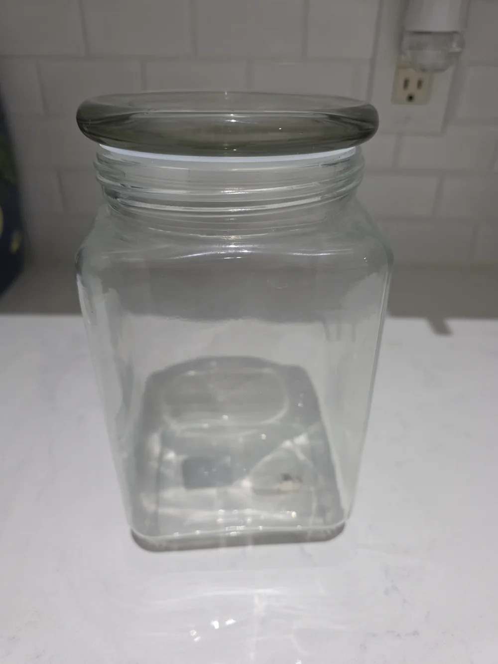 NFL Philadelphia Eagles Clear Glass Canister with Black & Gray Logo